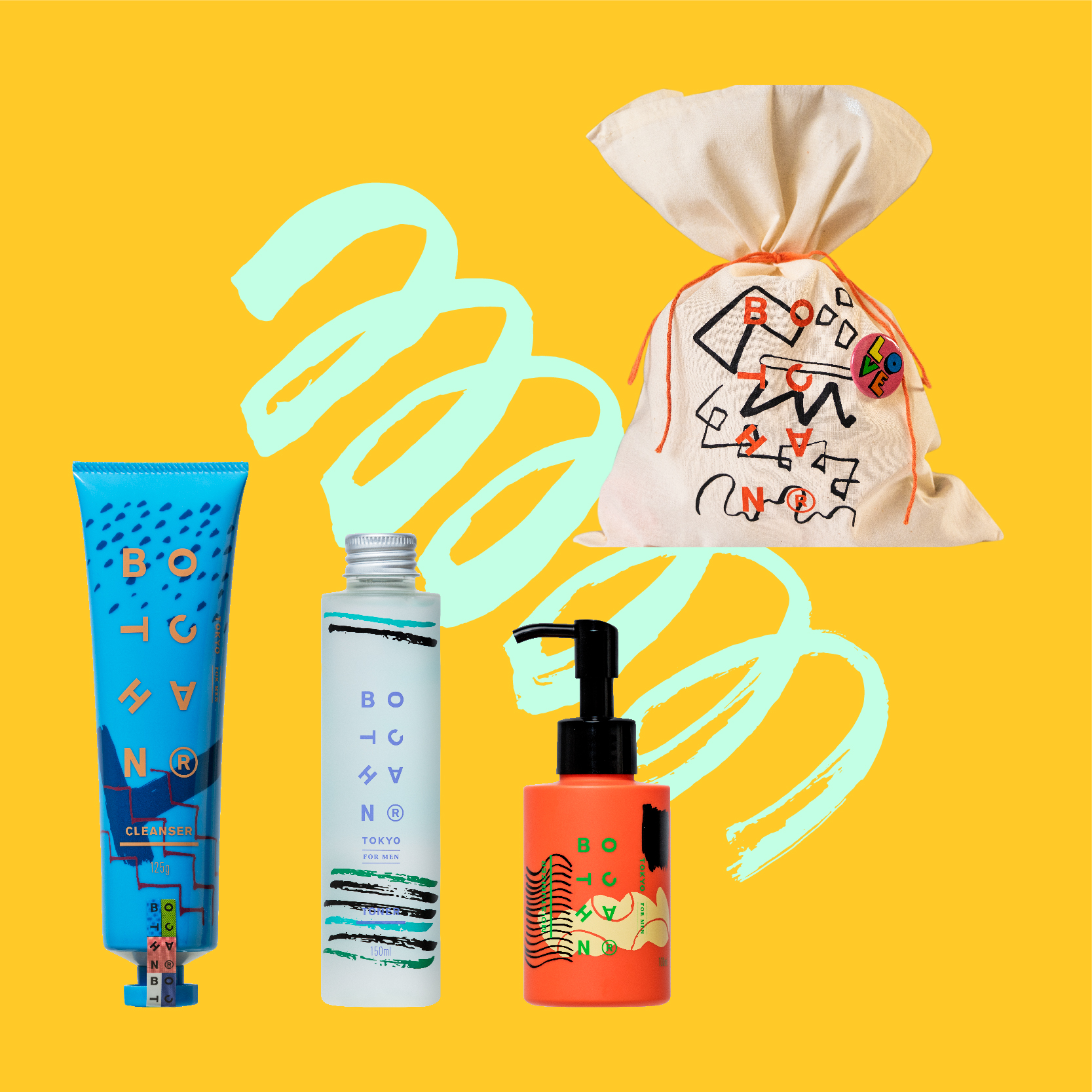 ボッチャン 定番ギフト (ジェントルクレンザー/フォレストトナー/フラワーモイスチャライザー)